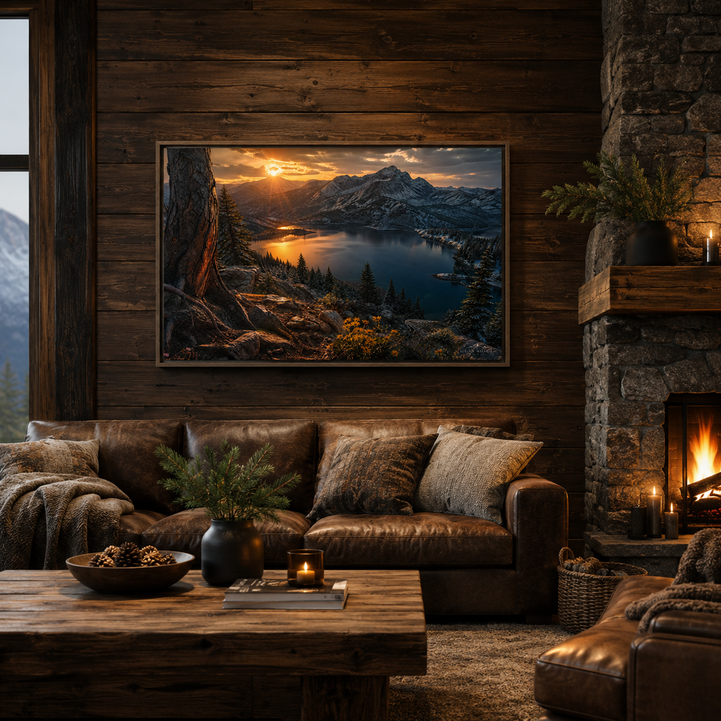 Colorado Mountain Wall Art Floating Frame Canvas Print
