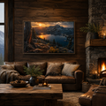 Colorado Mountain Wall Art Floating Frame Canvas Print