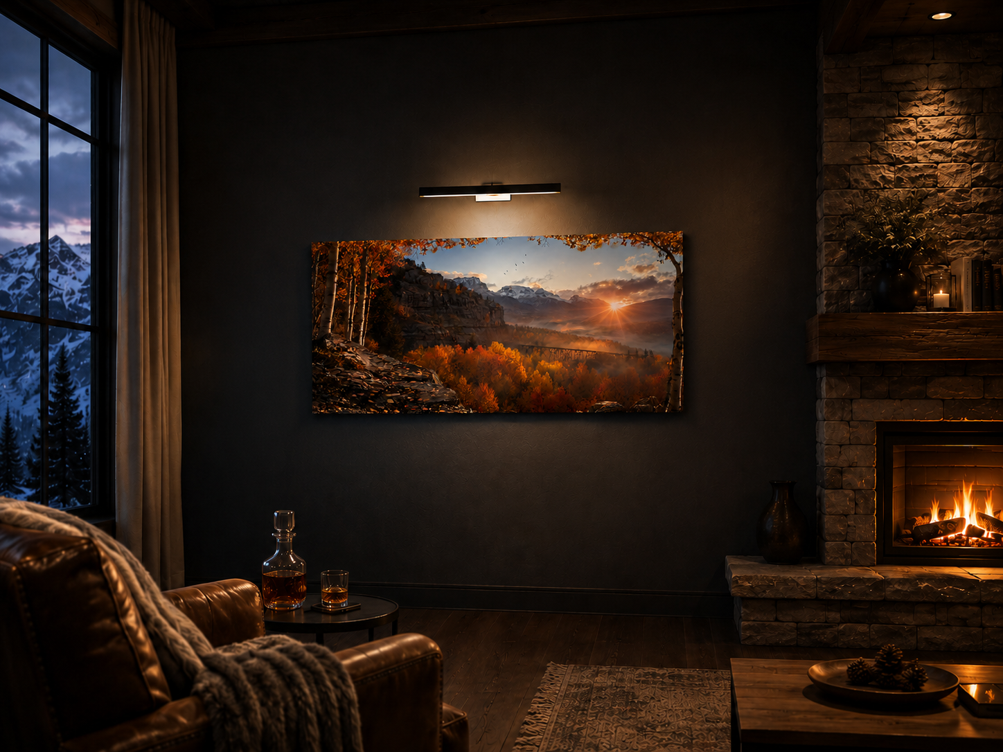 Fall Aspen Crimson Expanse Canvas Print, Colorado Mountain Wall Art