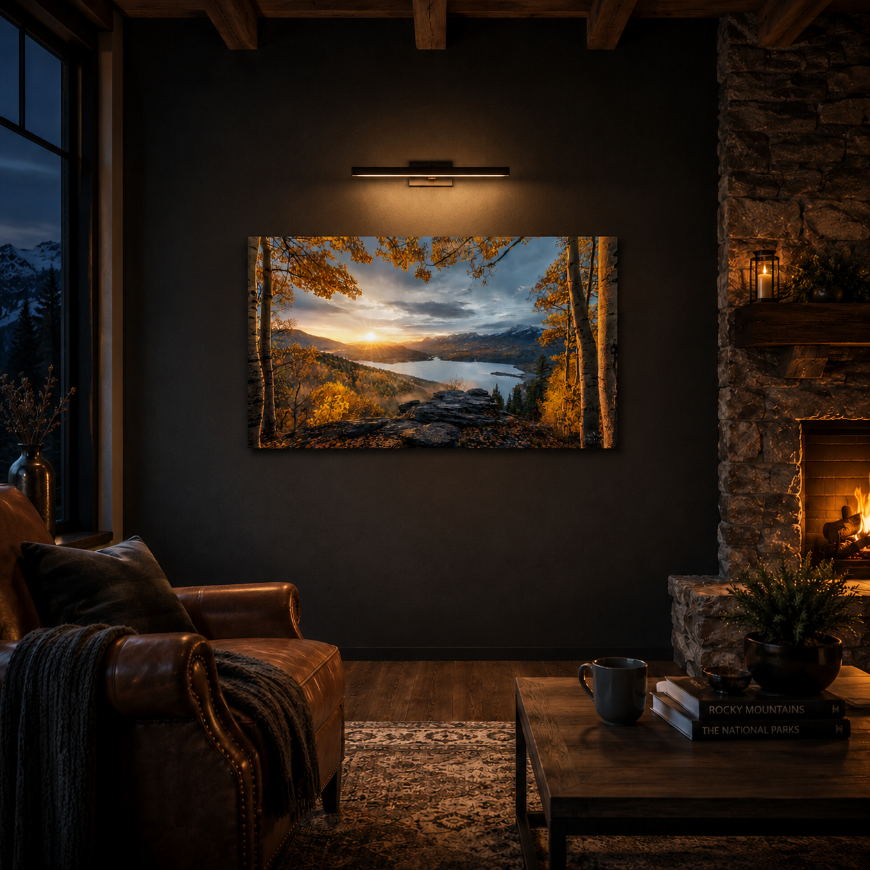 Fall Aspen Expanse Canvas Print, Colorado Mountain Sunrise Wall Art