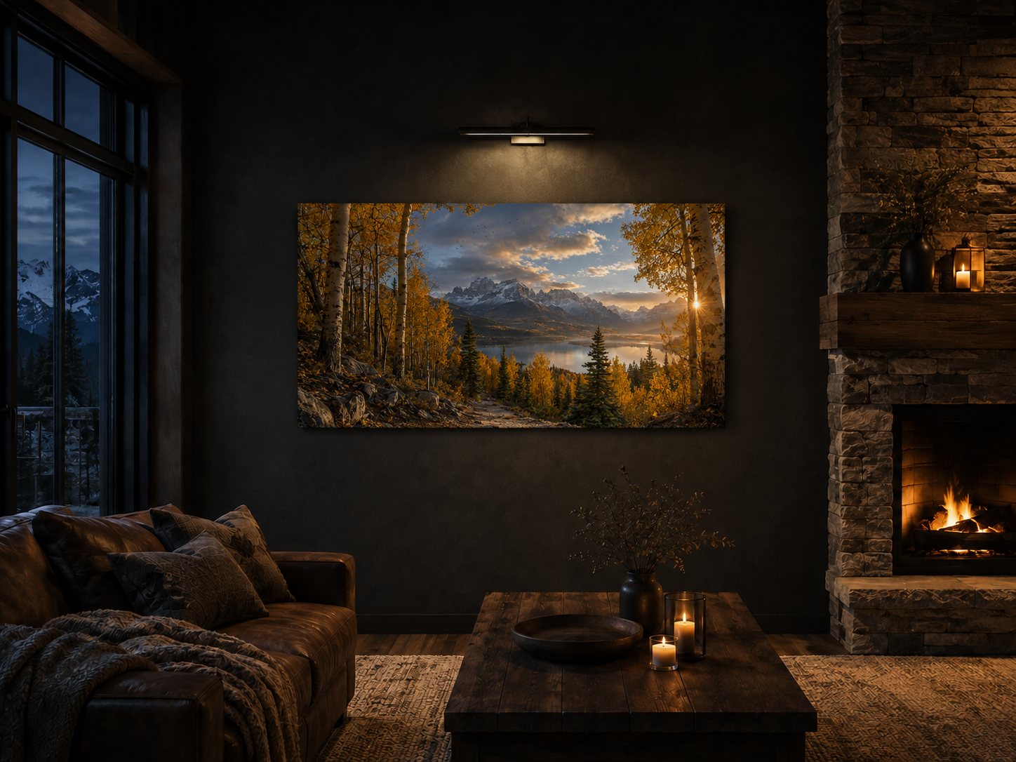 Fall Aspen Trail Canvas Print, Colorado Mountain Lake Autumn Wall Art