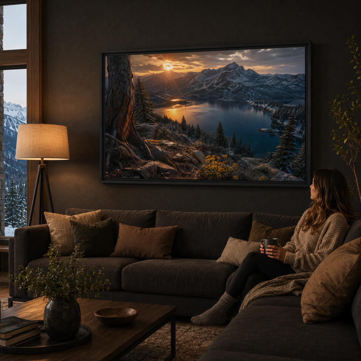 Colorado Mountain Wall Art Floating Frame Canvas Print