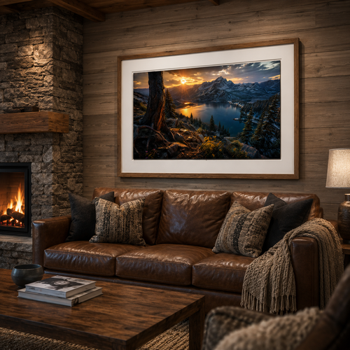 Colorado Mountain Art Print Matted Frame