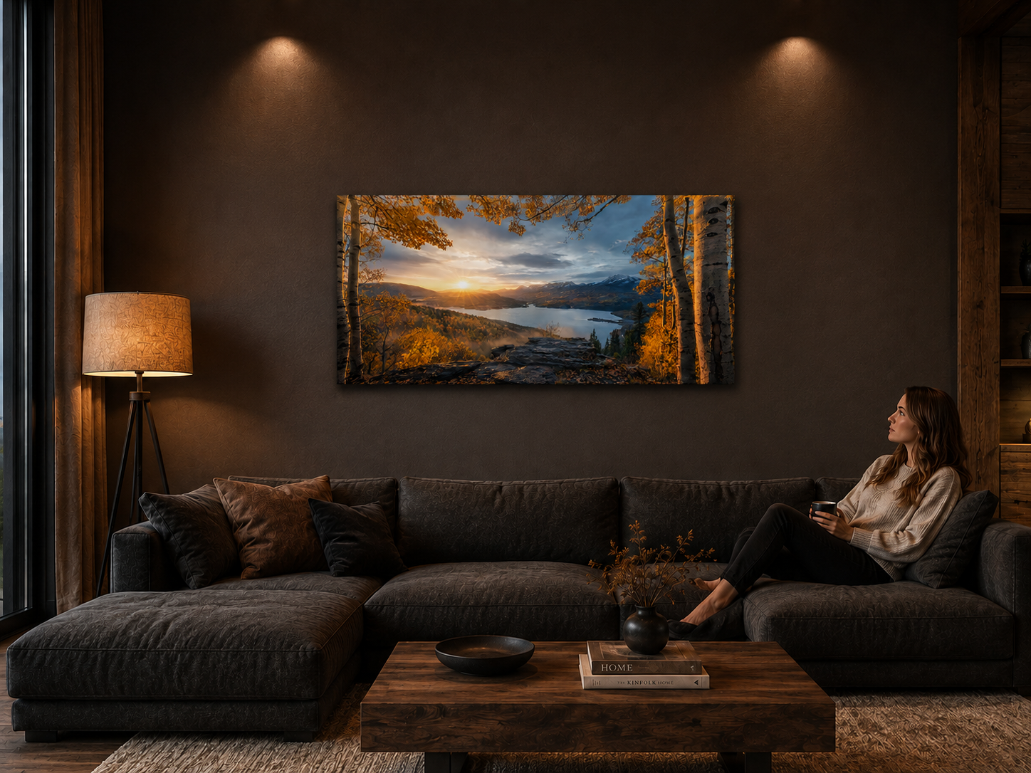 Fall Aspen Expanse Canvas Print, Colorado Mountain Sunrise Wall Art