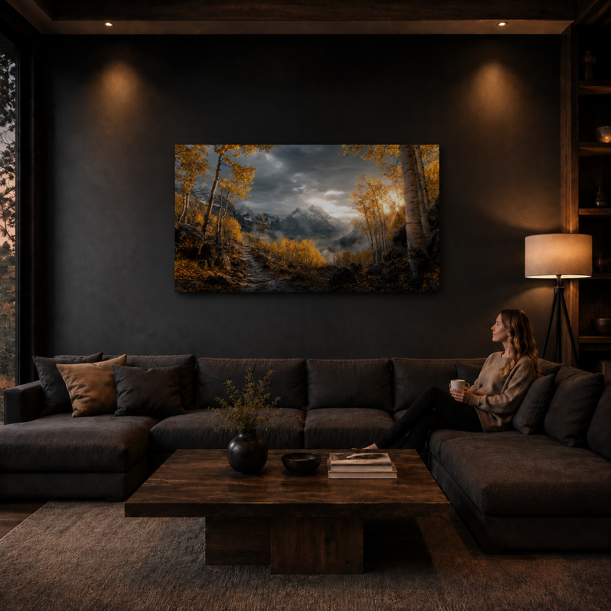 Fall Aspen Storm Trail Canvas Print, Colorado Mountain Wall Art