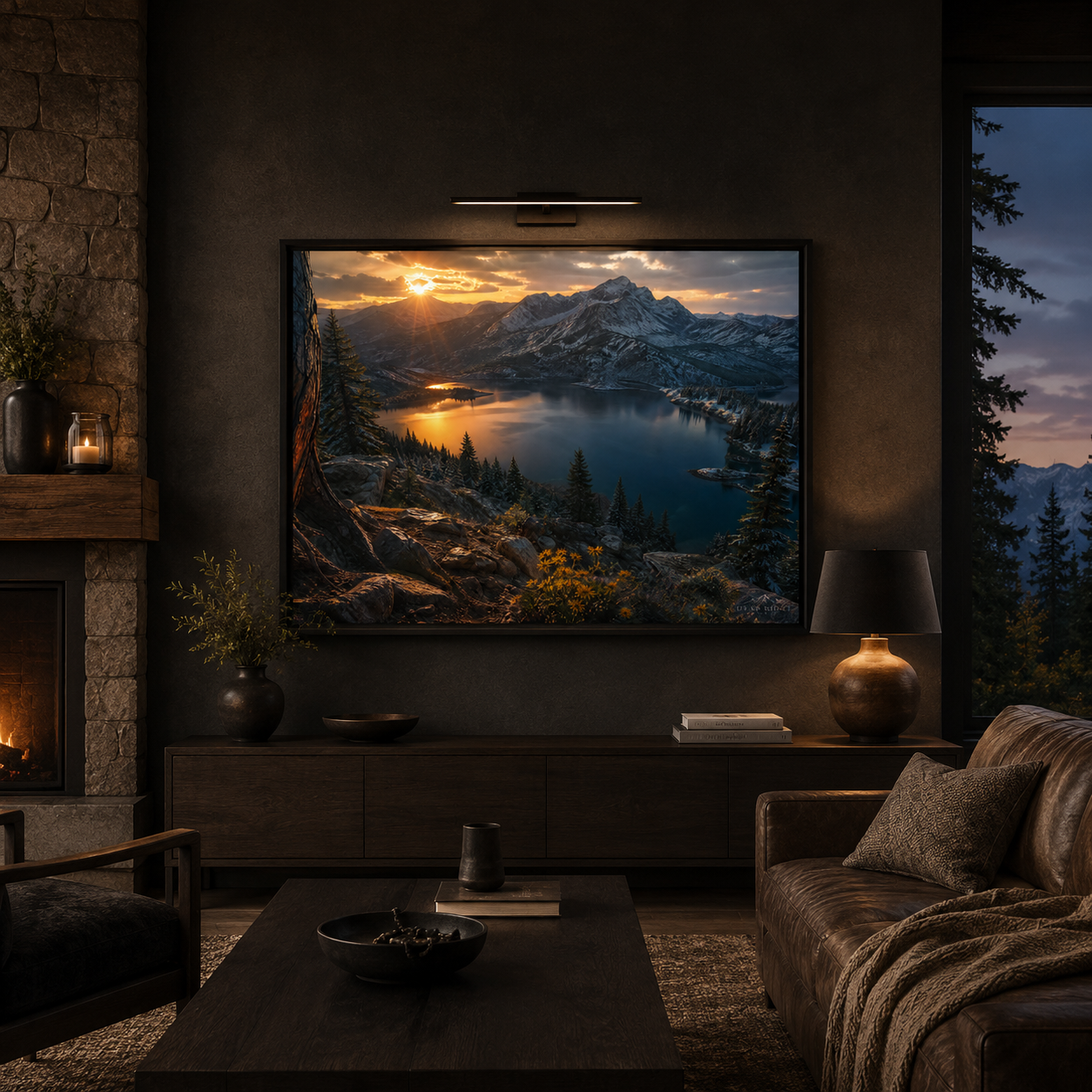 Colorado Mountain Wall Art Floating Frame Canvas Print