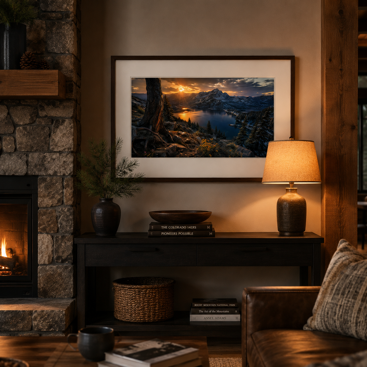 Colorado Mountain Art Print Matted Frame