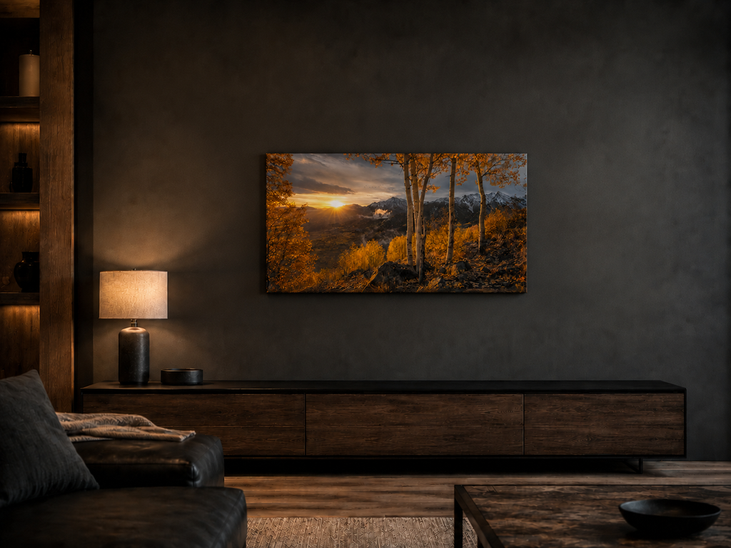 Fall Aspen Valley Expanse Canvas Print, Colorado Mountain Wall Art