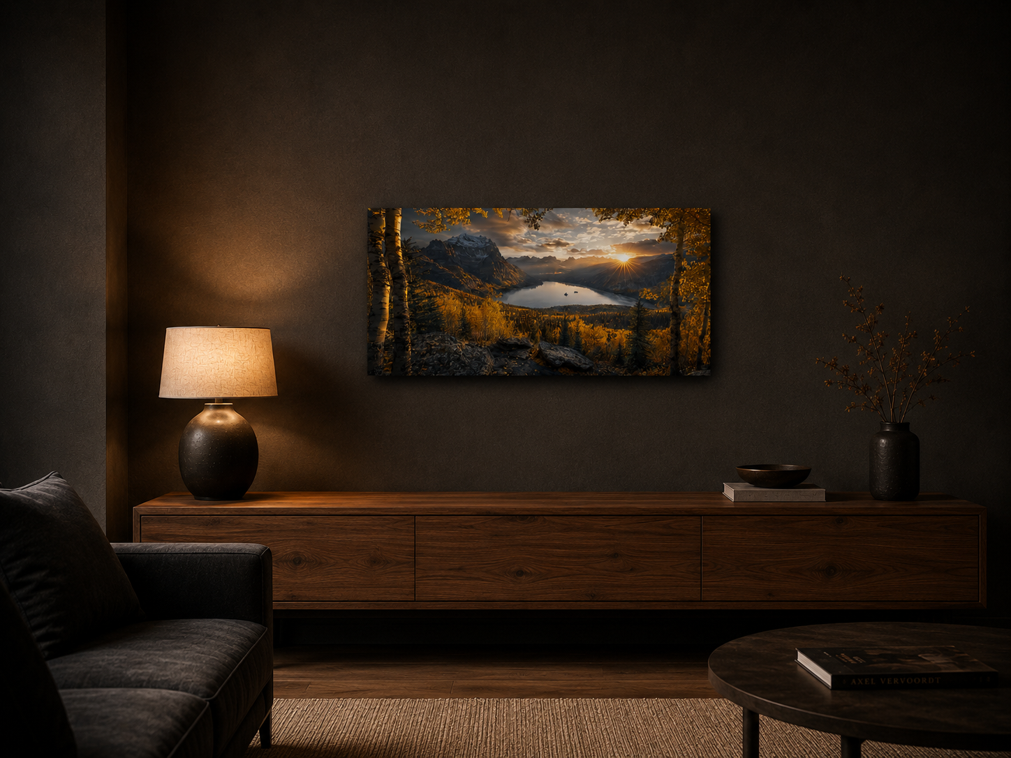 Fall Aspen Peak Expanse Canvas Print, Colorado Mountain Lake Wall Art