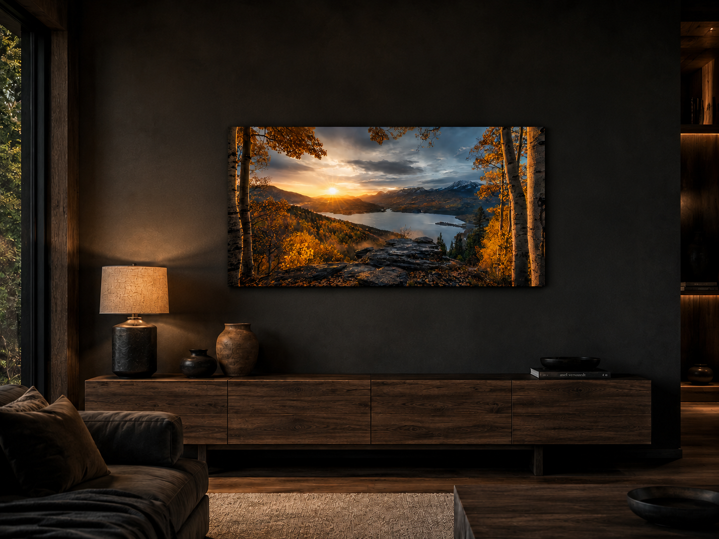 Fall Aspen Expanse Canvas Print, Colorado Mountain Sunrise Wall Art