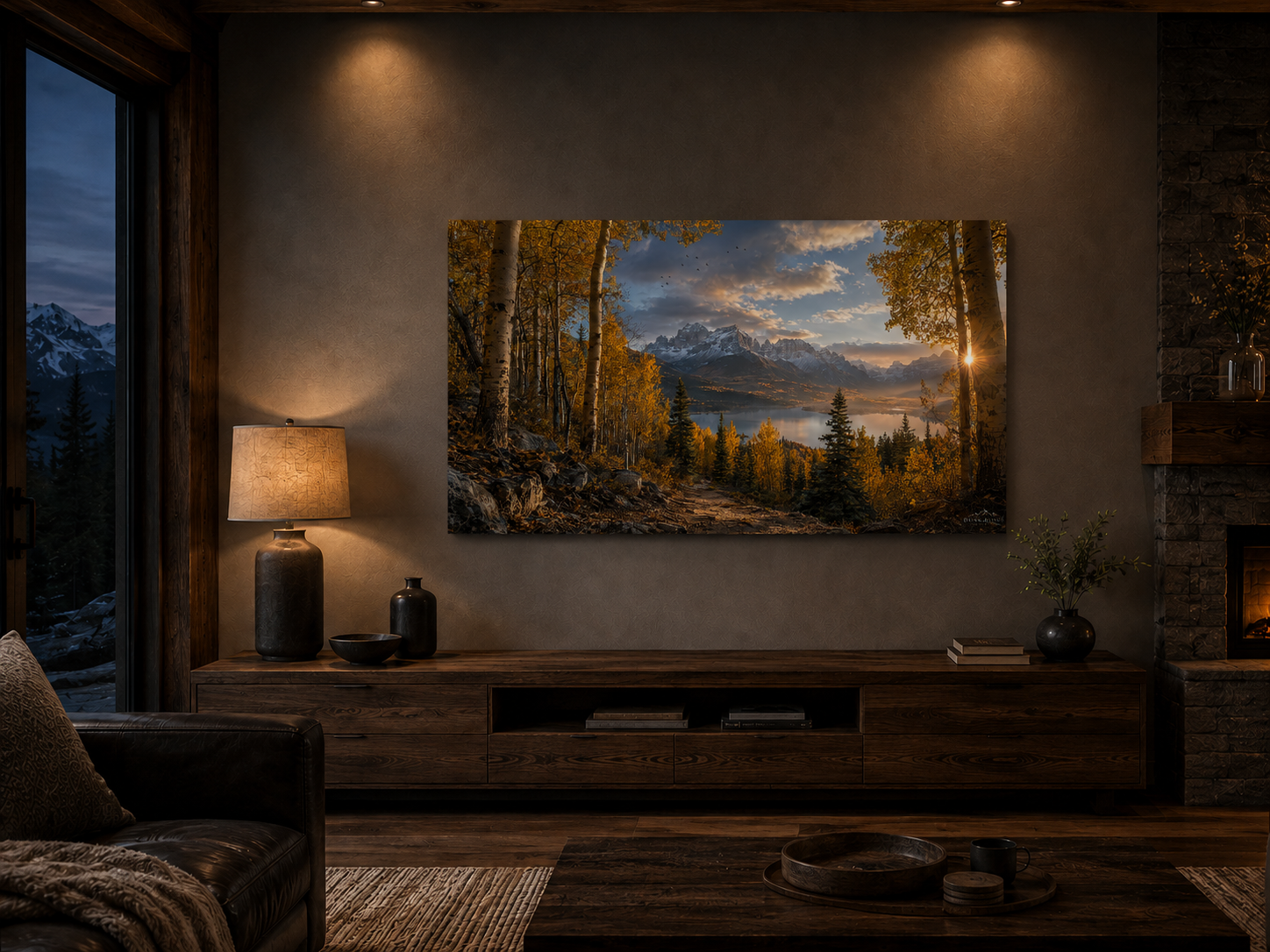 Fall Aspen Trail Canvas Print, Colorado Mountain Lake Autumn Wall Art