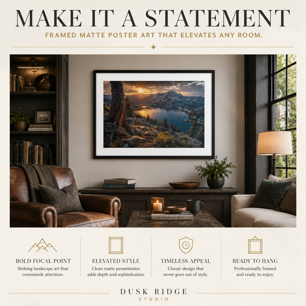 Colorado Mountain Art Print Matted Frame