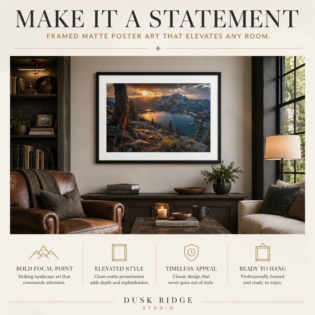 Colorado Mountain Art Print Matted Frame