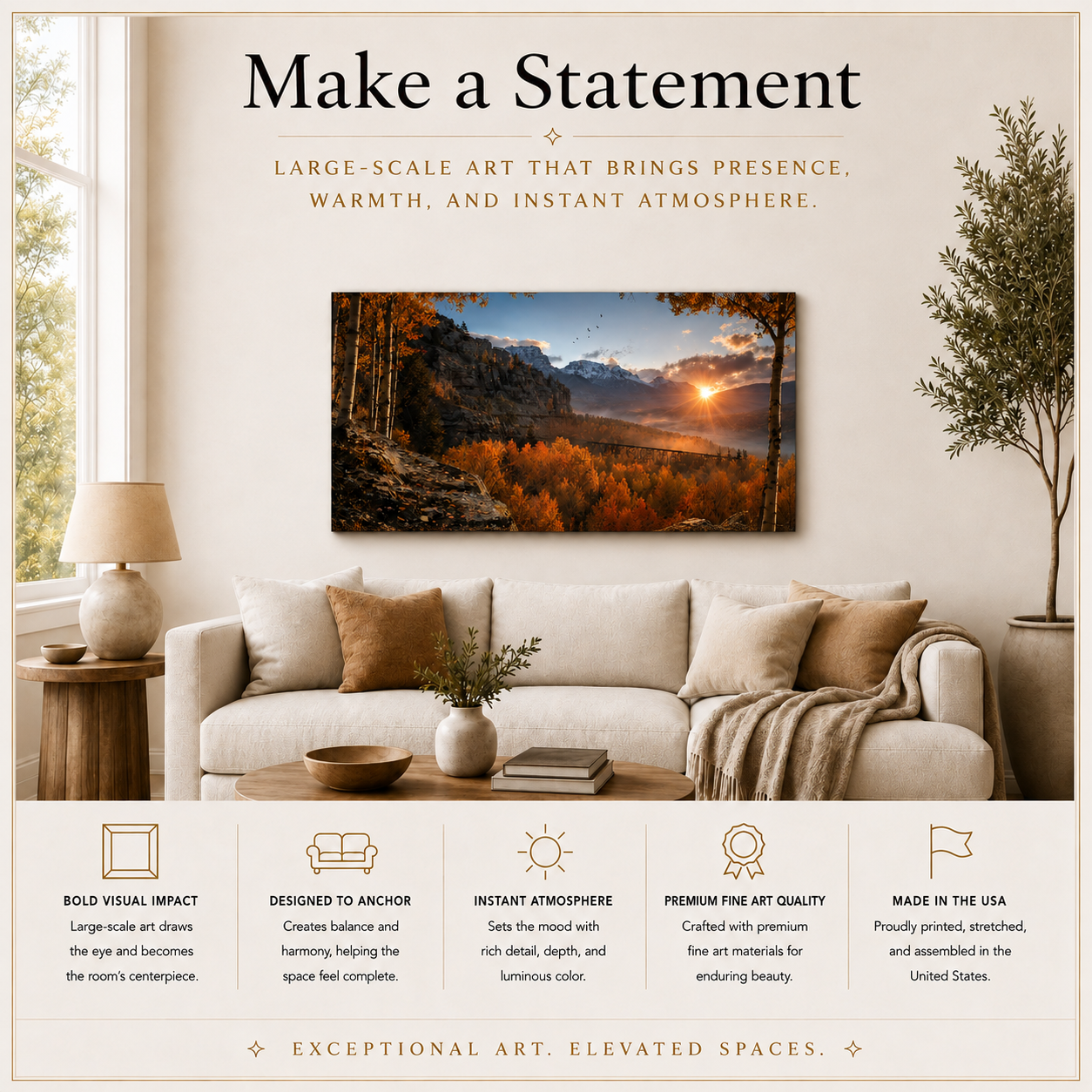 Fall Aspen Crimson Expanse Canvas Print, Colorado Mountain Wall Art