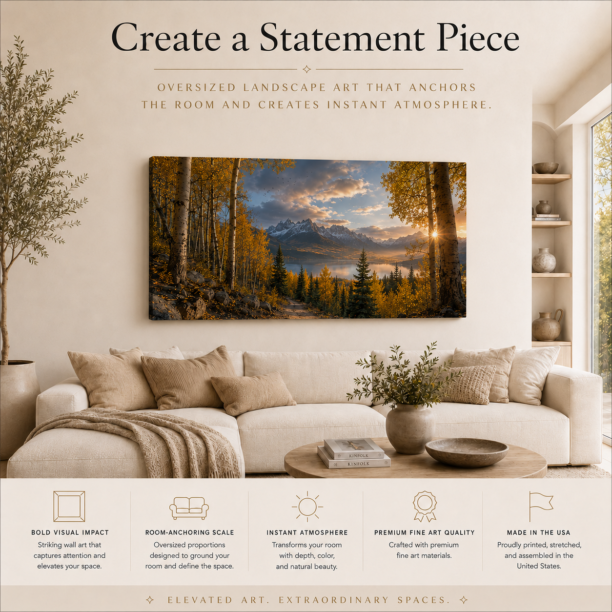 Fall Aspen Trail Canvas Print, Colorado Mountain Lake Autumn Wall Art