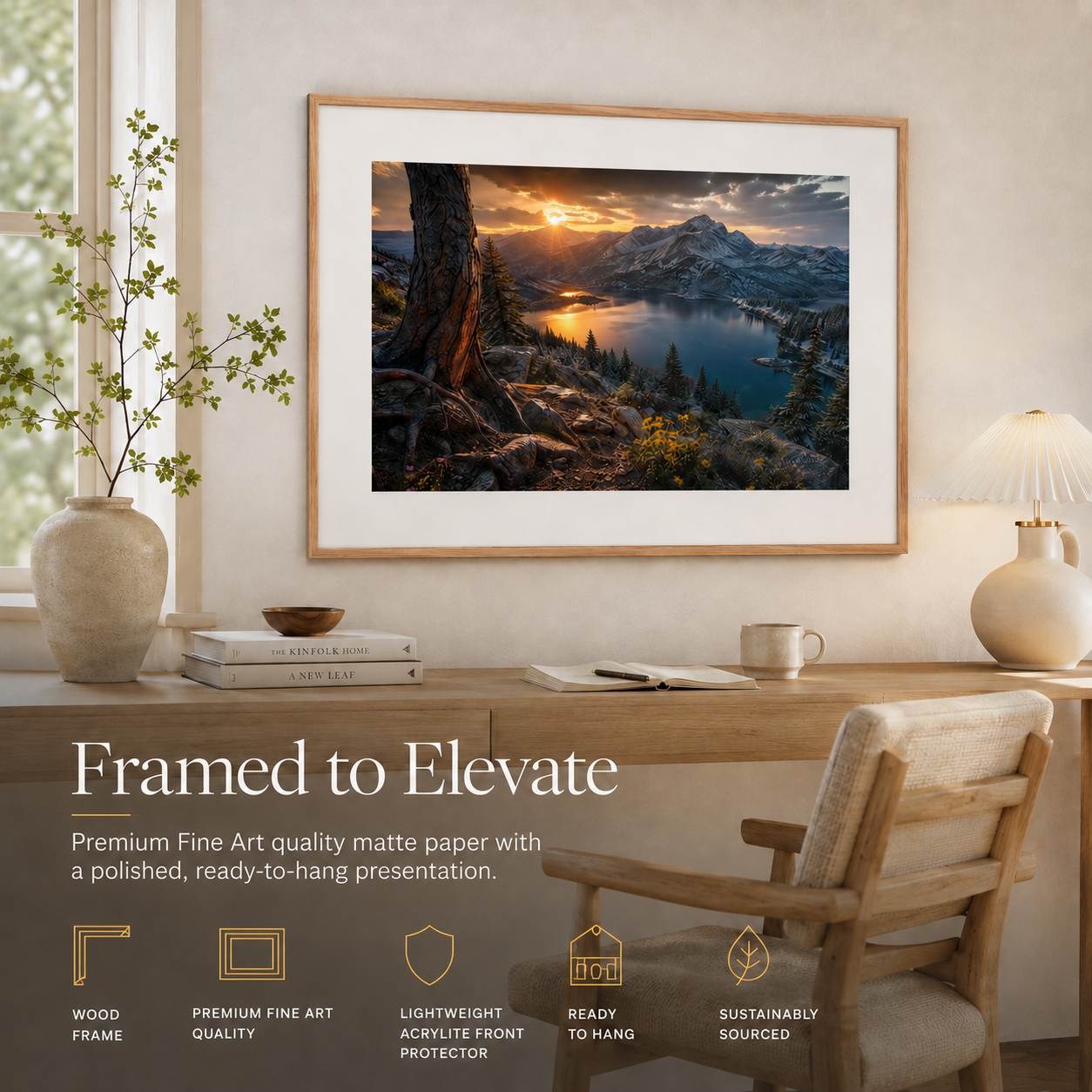 Colorado Mountain Art Print Matted Frame