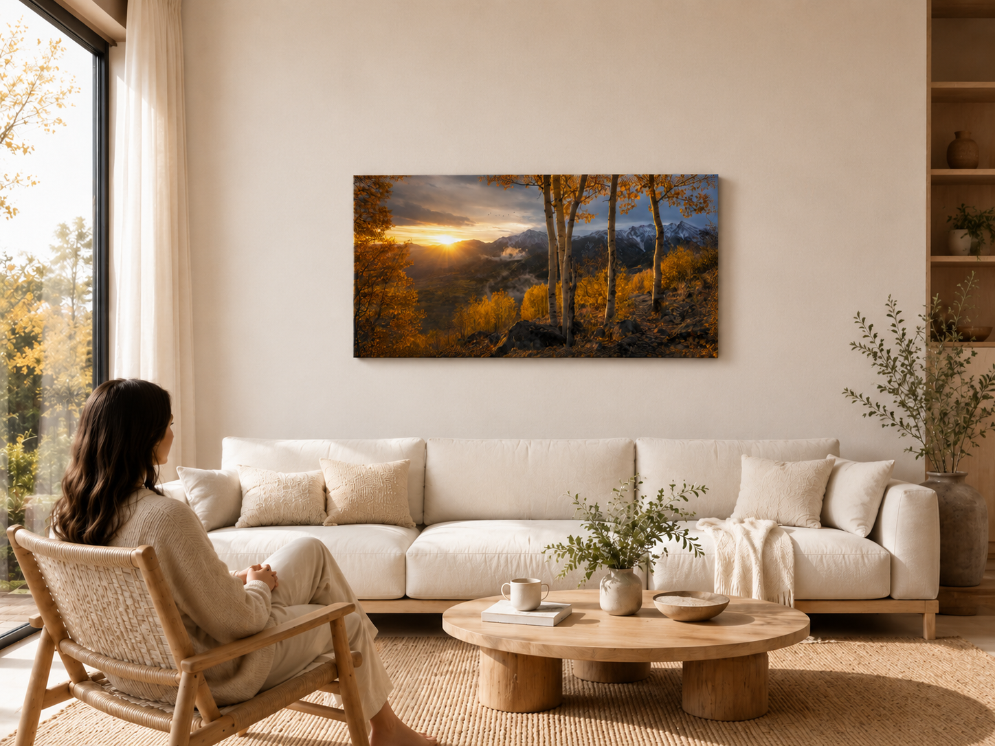 Fall Aspen Valley Expanse Canvas Print, Colorado Mountain Wall Art