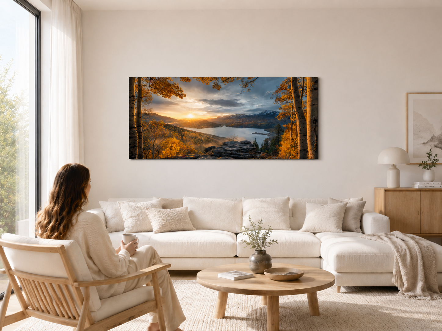 Fall Aspen Expanse Canvas Print, Colorado Mountain Sunrise Wall Art