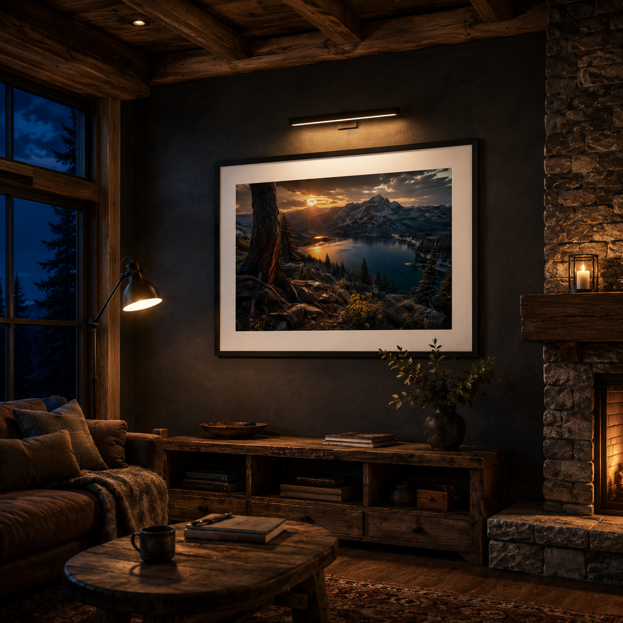 Colorado Mountain Art Print Matted Frame