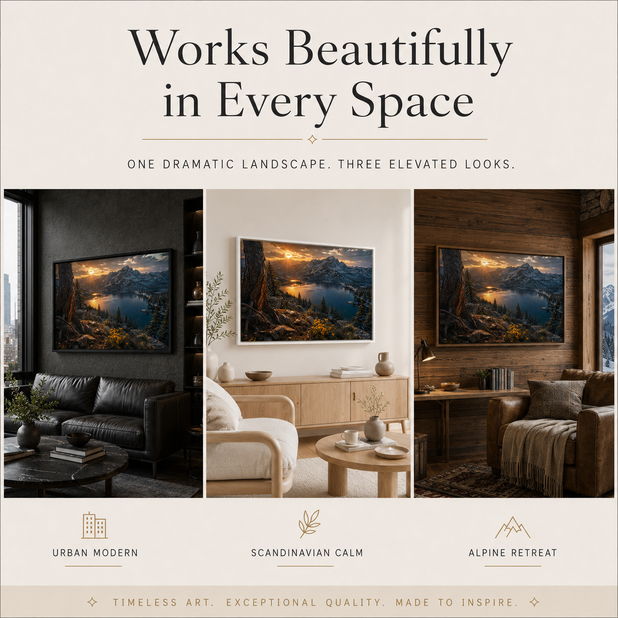 Colorado Mountain Wall Art Floating Frame Canvas Print
