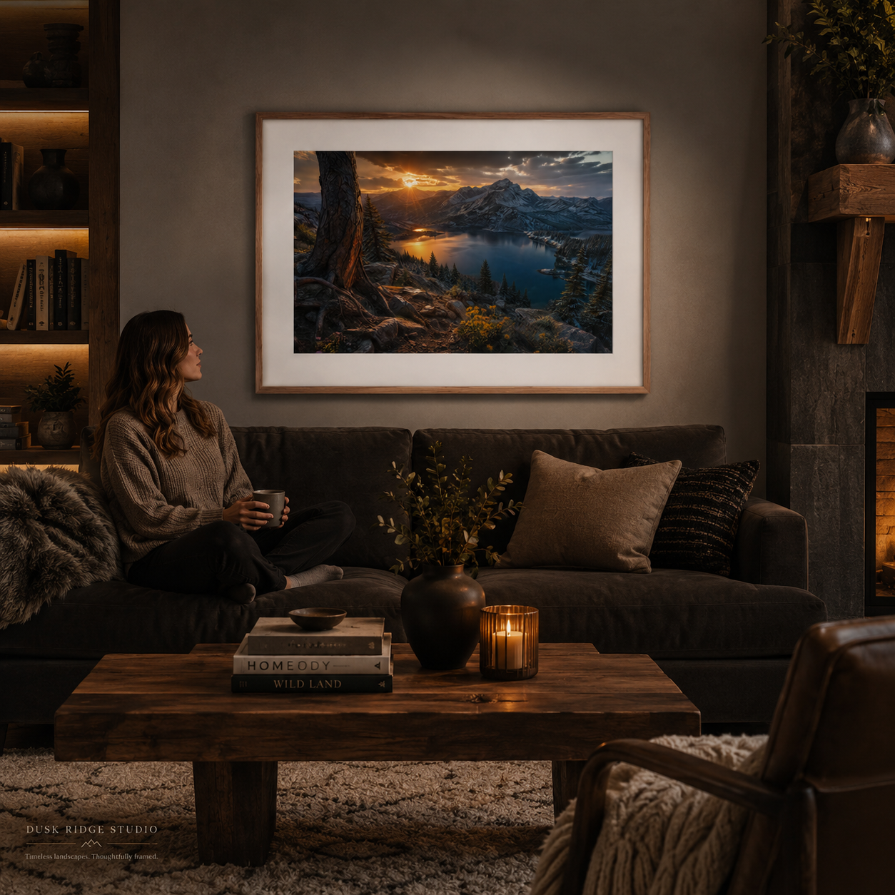 Colorado Mountain Art Print Matted Frame