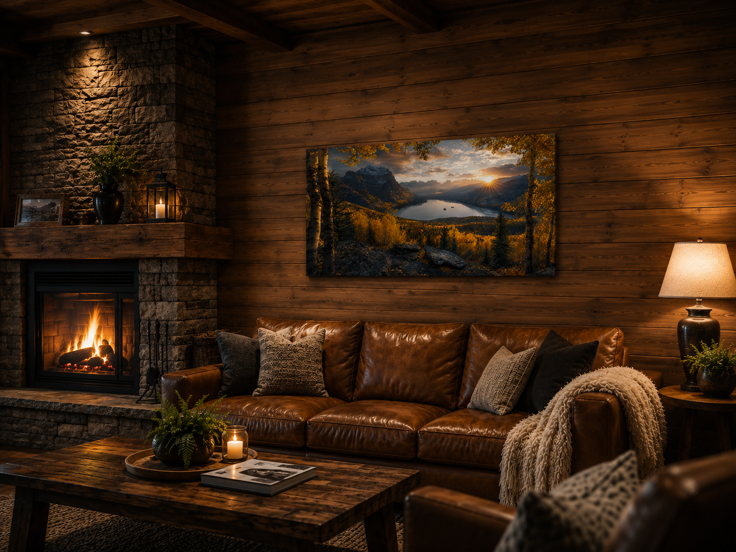 Fall Aspen Peak Expanse Canvas Print, Colorado Mountain Lake Wall Art