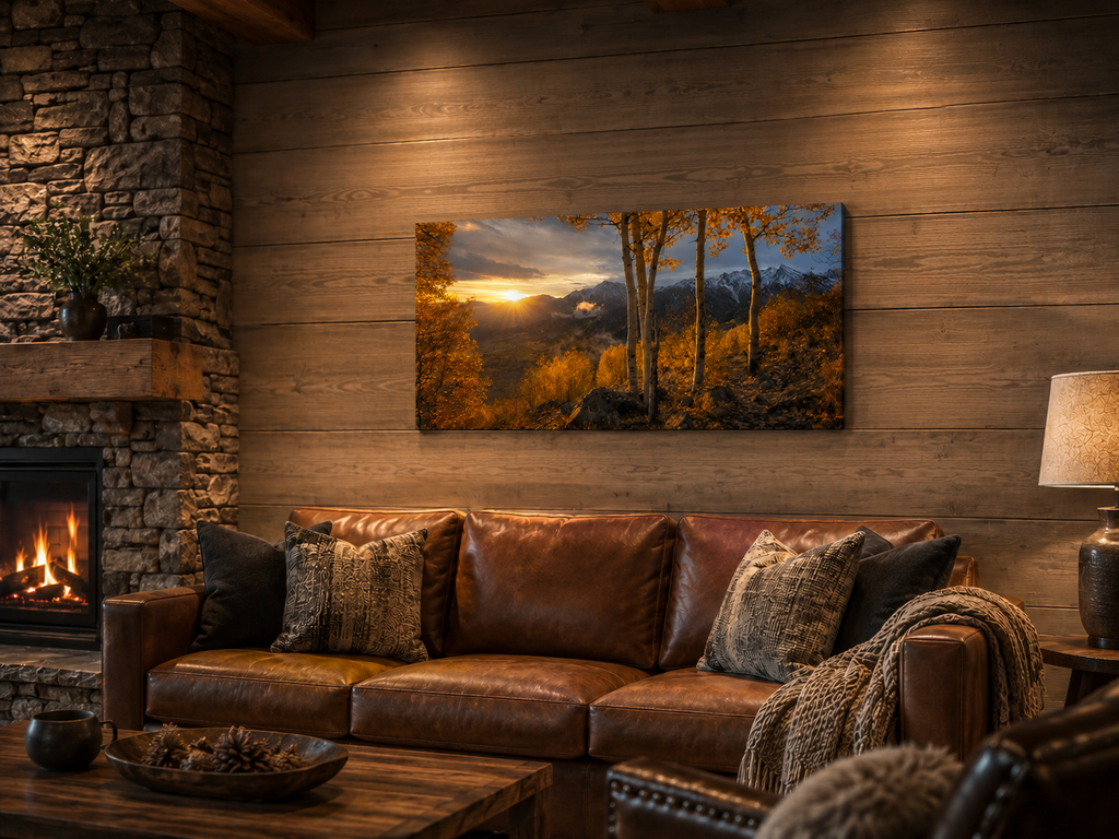 Fall Aspen Valley Expanse Canvas Print, Colorado Mountain Wall Art