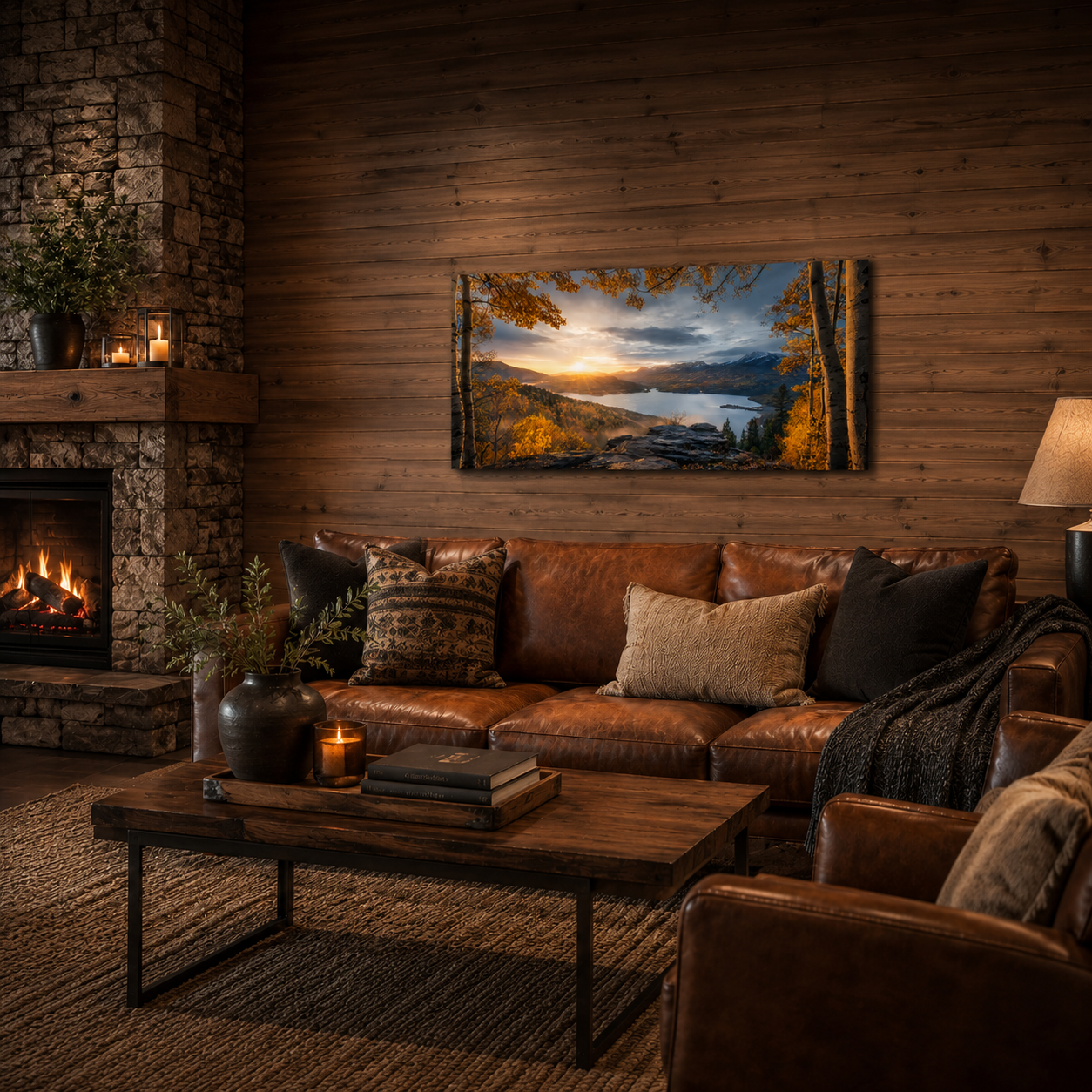 Fall Aspen Expanse Canvas Print, Colorado Mountain Sunrise Wall Art