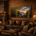 Fall Aspen Sunrise Trail Canvas Print, Colorado Mountain Wall Art