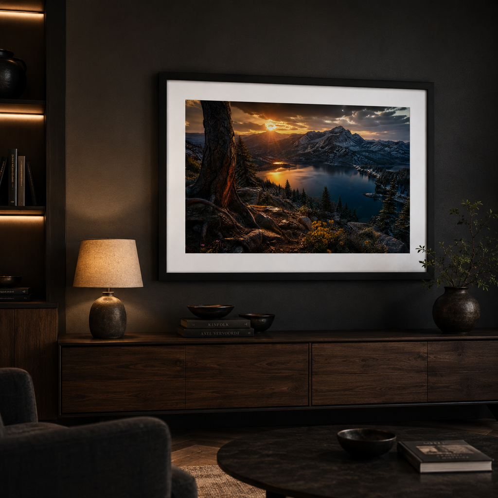 Colorado Mountain Art Print Matted Frame