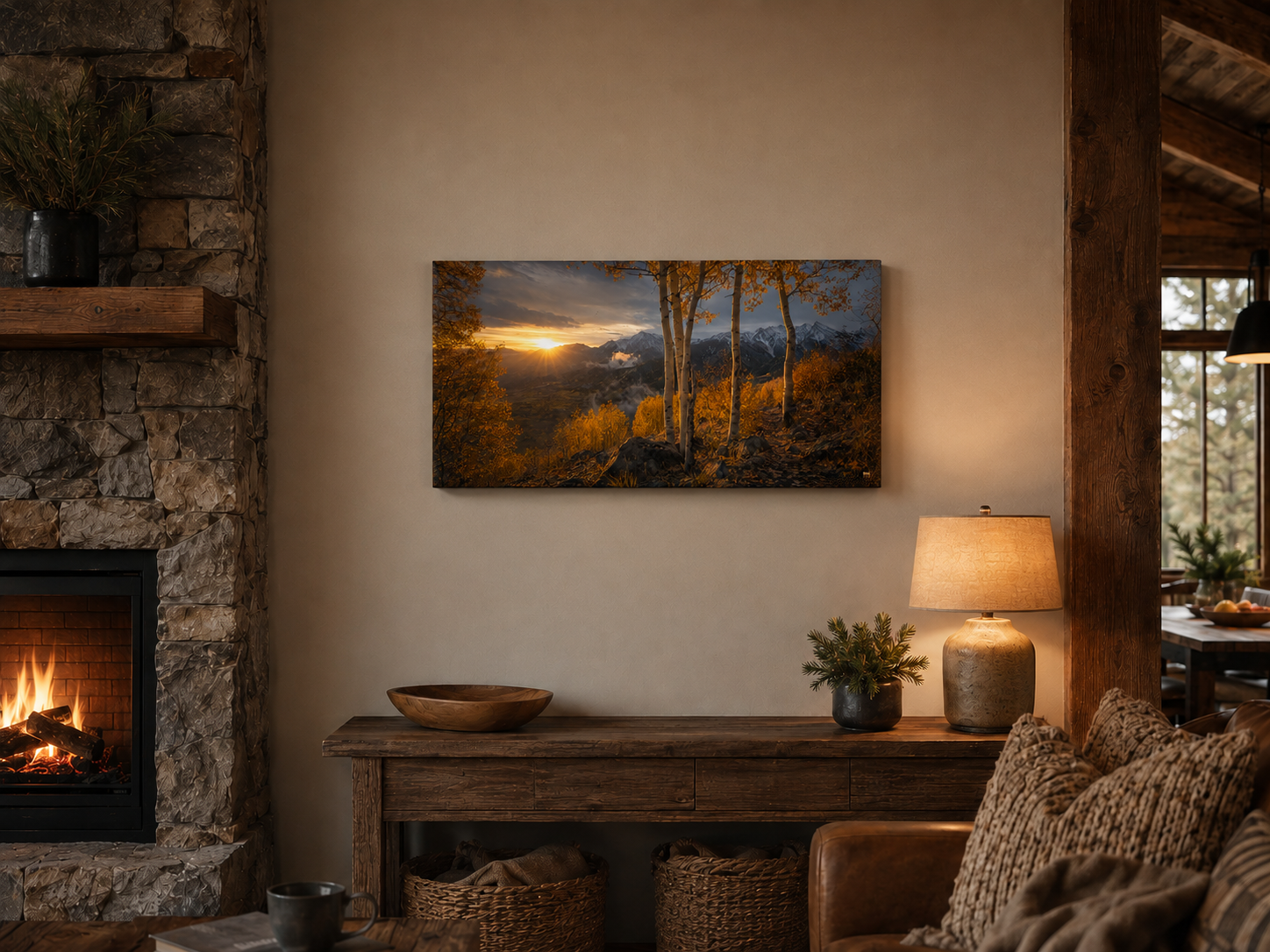 Fall Aspen Valley Expanse Canvas Print, Colorado Mountain Wall Art
