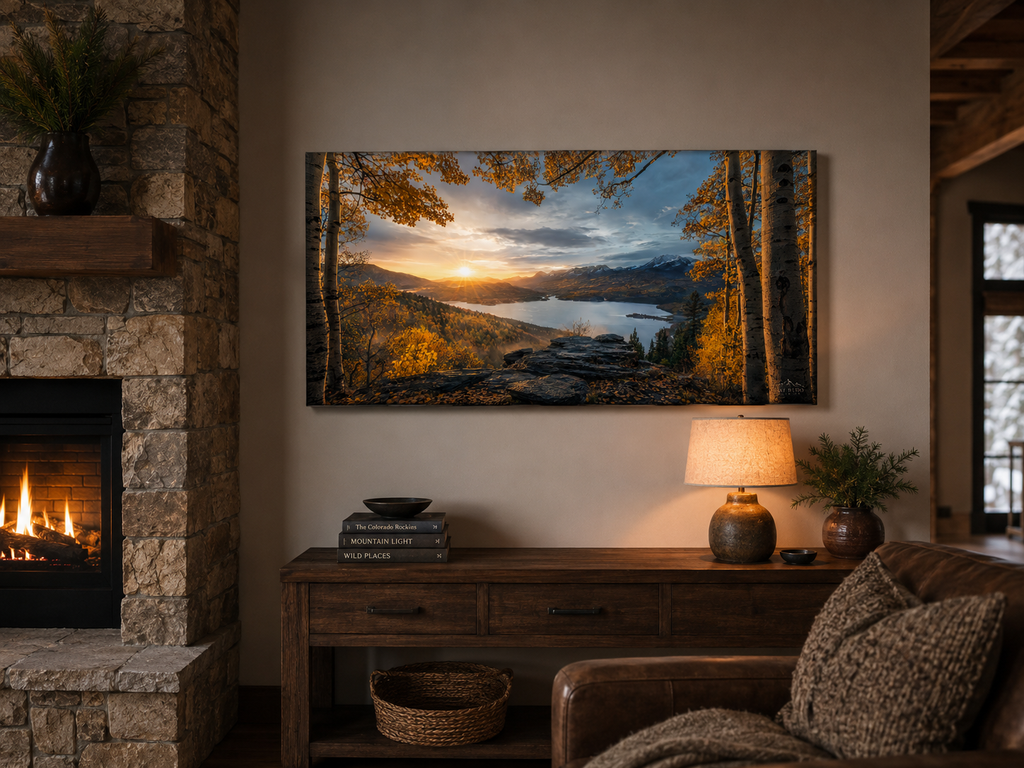 Fall Aspen Expanse Canvas Print, Colorado Mountain Sunrise Wall Art