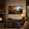 Fall Aspen Overlook Canvas Print, Colorado Mountain Valley Wall Art