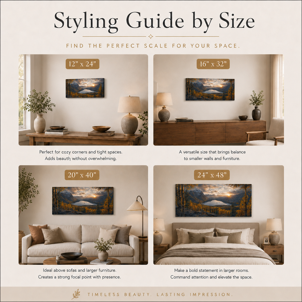 Fall Aspen Peak Expanse Canvas Print, Colorado Mountain Lake Wall Art