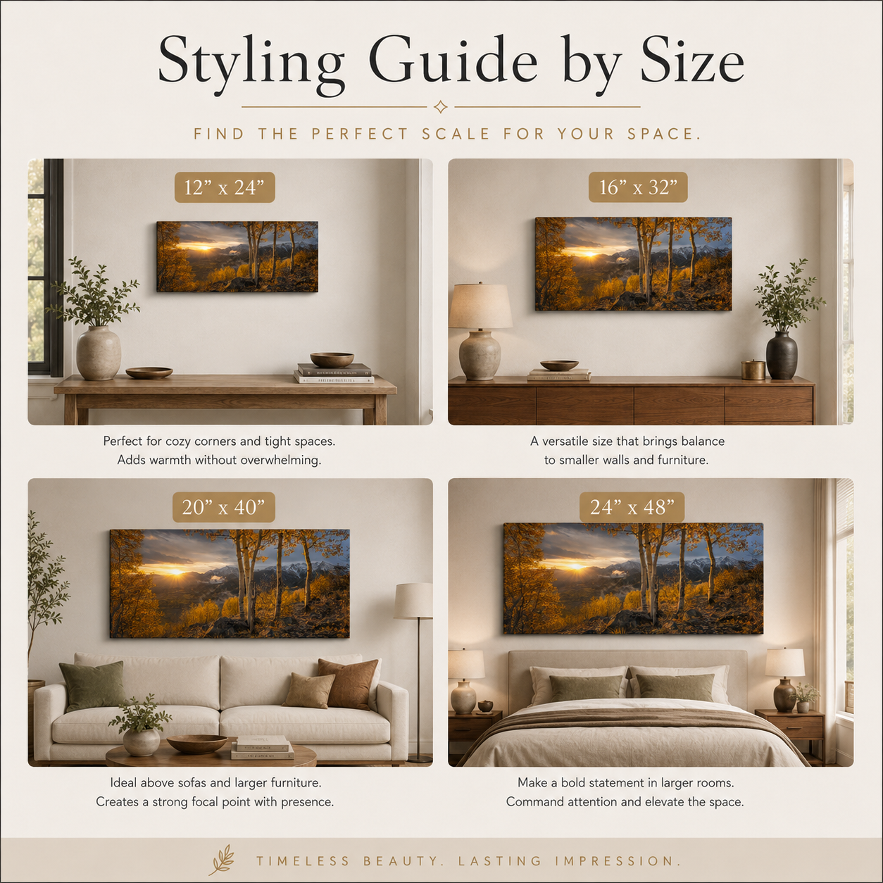 Fall Aspen Valley Expanse Canvas Print, Colorado Mountain Wall Art