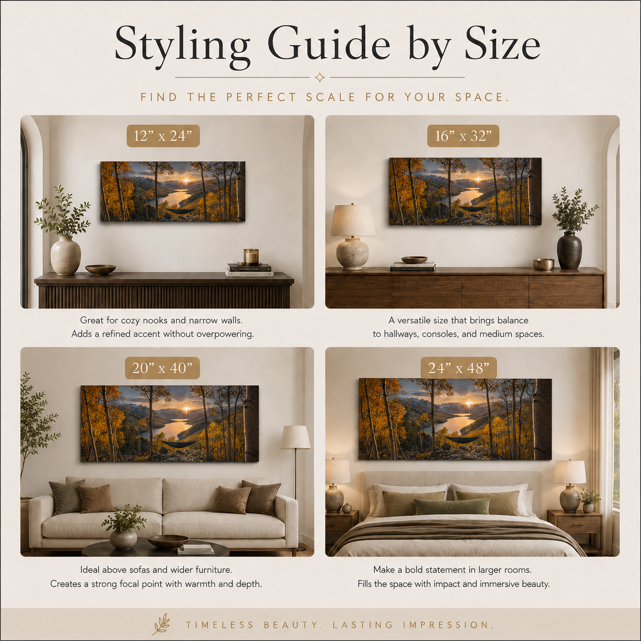 Fall Aspen Hammock Canvas Print, Colorado Mountain Sunset Wall Art
