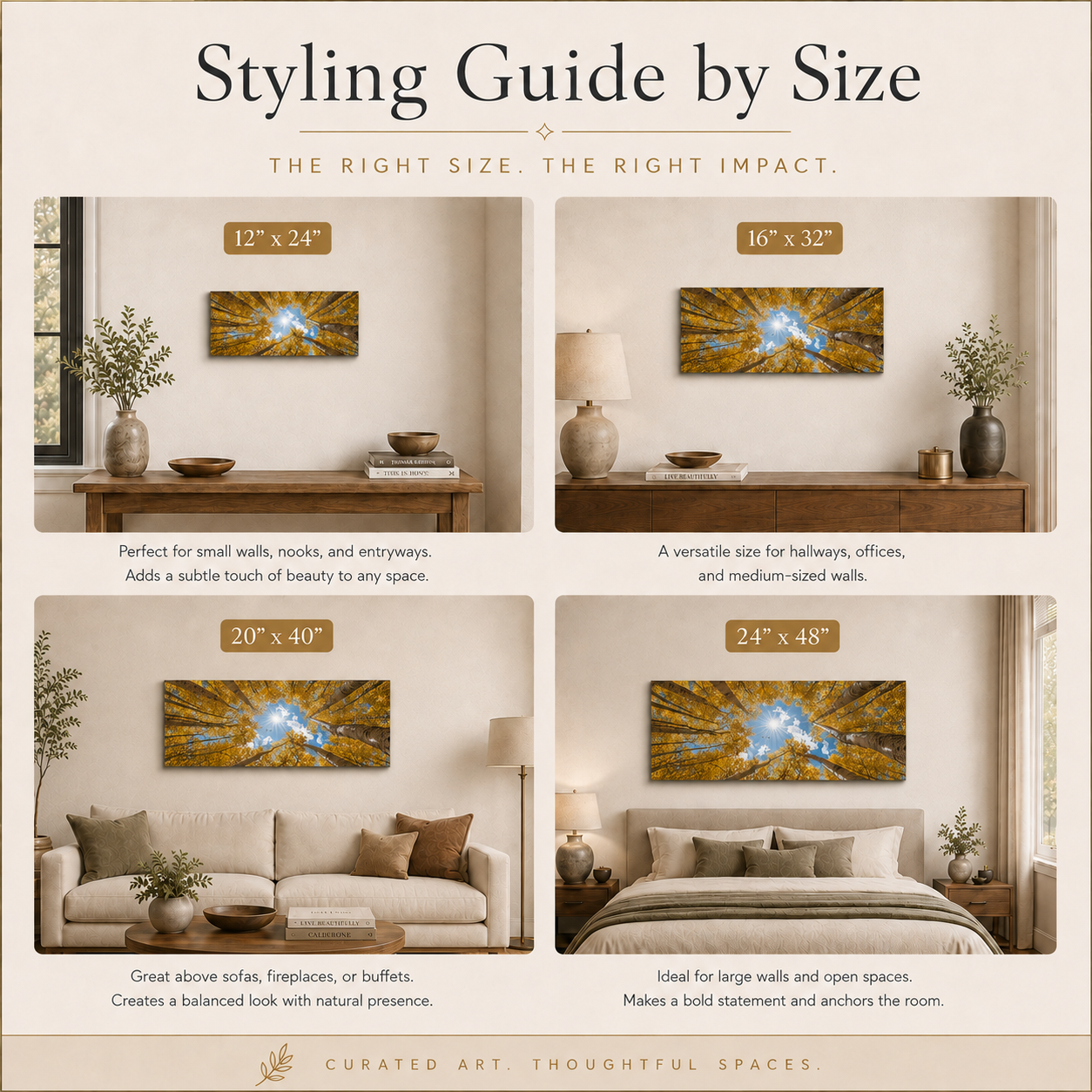 Fall Aspen Canopy Canvas Print, Colorado Sunburst Sky Wall Art