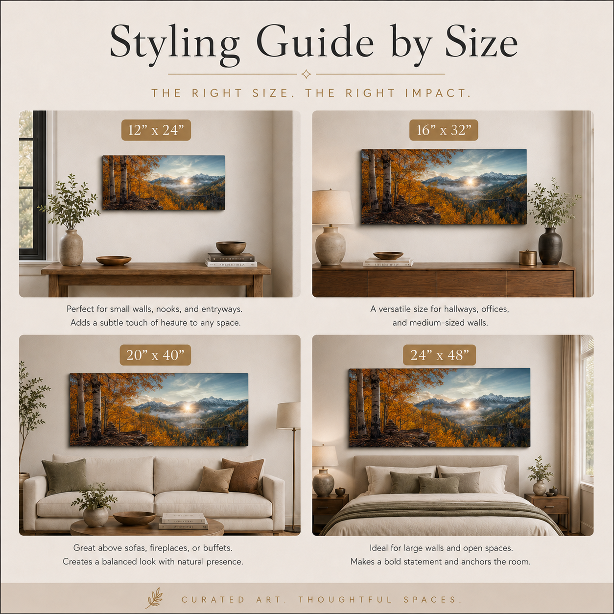 Fall Aspen Overlook Canvas Print, Colorado Mountain Valley Wall Art
