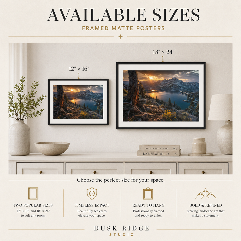 Colorado Mountain Art Print Matted Frame