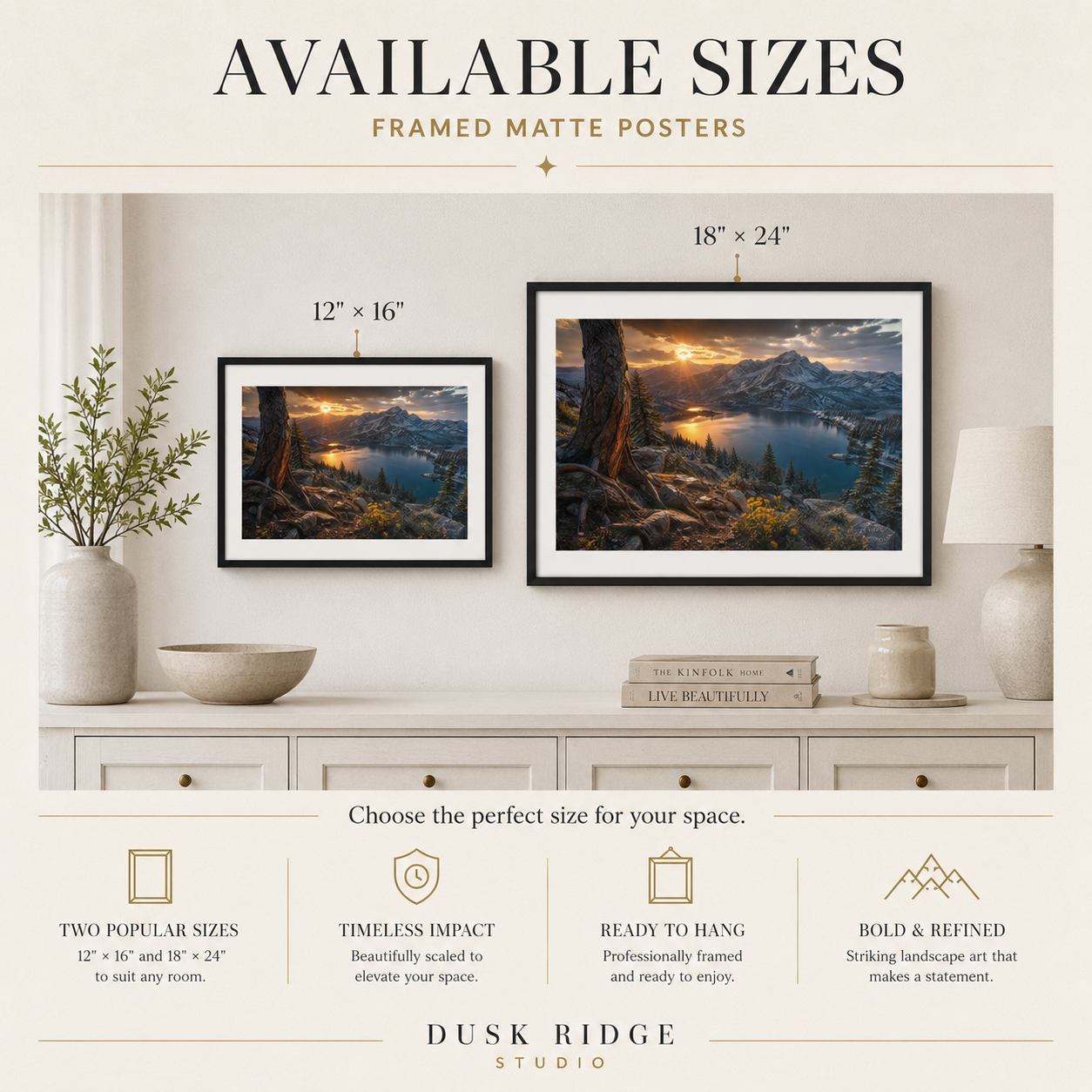 Colorado Mountain Art Print Matted Frame