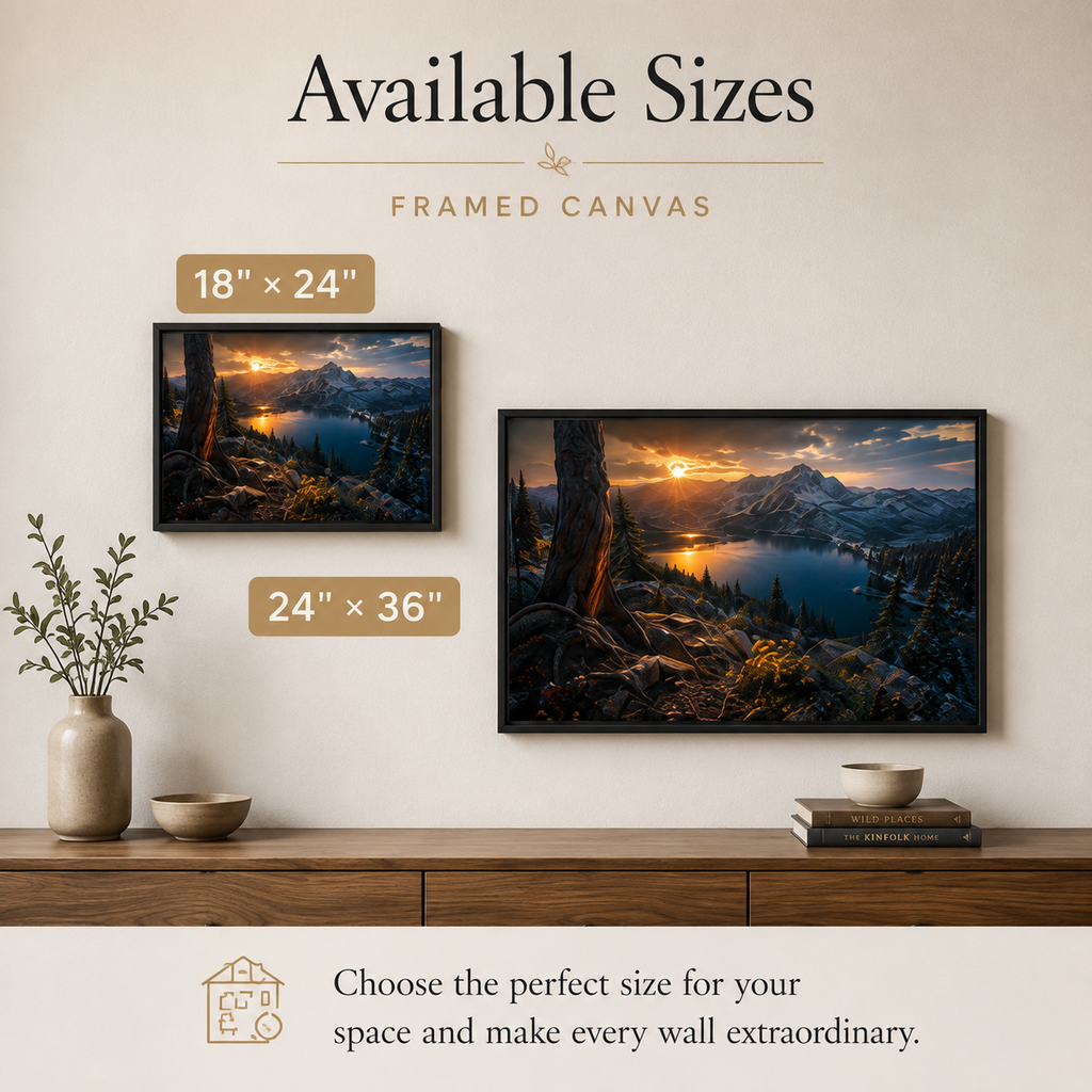 Colorado Mountain Wall Art Floating Frame Canvas Print