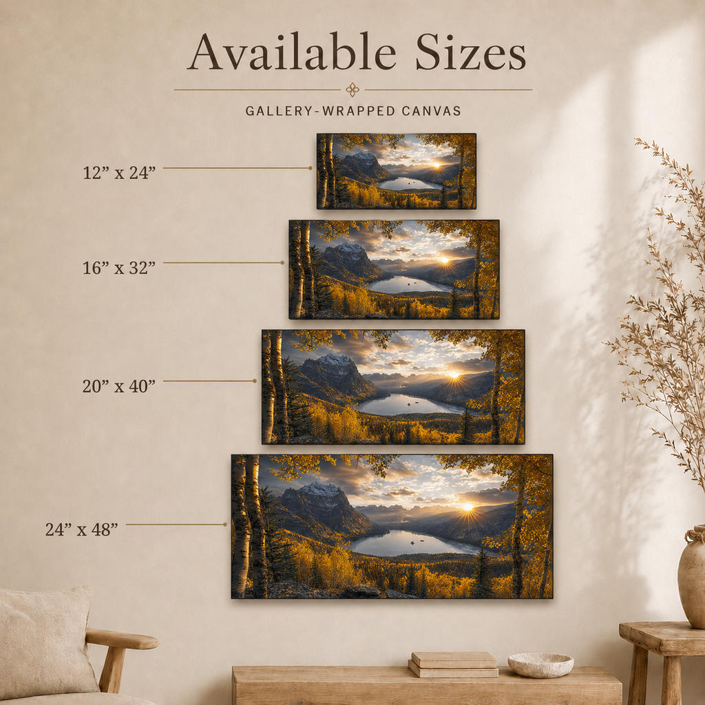 Fall Aspen Peak Expanse Canvas Print, Colorado Mountain Lake Wall Art