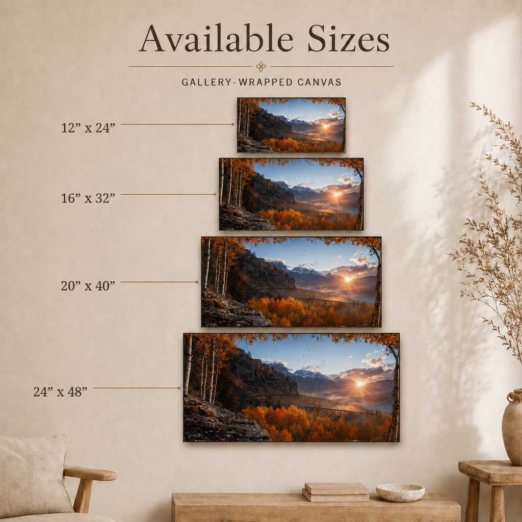 Fall Aspen Crimson Expanse Canvas Print, Colorado Mountain Wall Art