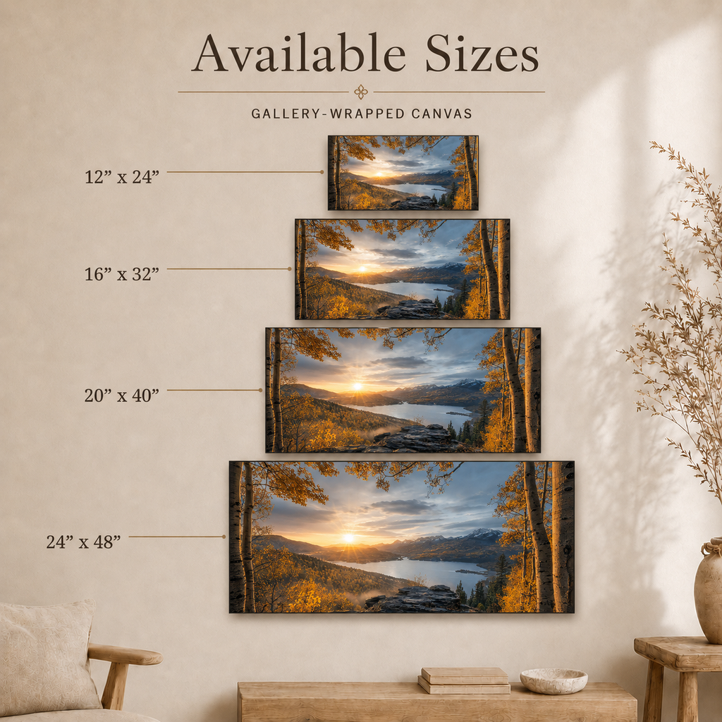 Fall Aspen Expanse Canvas Print, Colorado Mountain Sunrise Wall Art