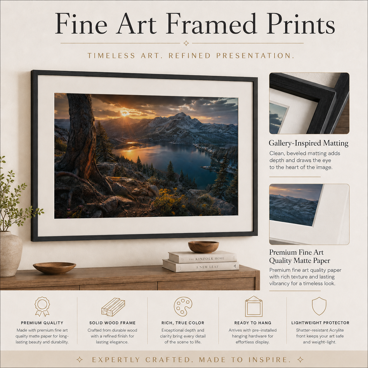 Colorado Mountain Art Print Matted Frame