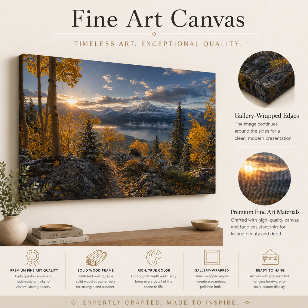 Fall Aspen Trailhead Expanse Canvas Print, Colorado Mountain Wall Art