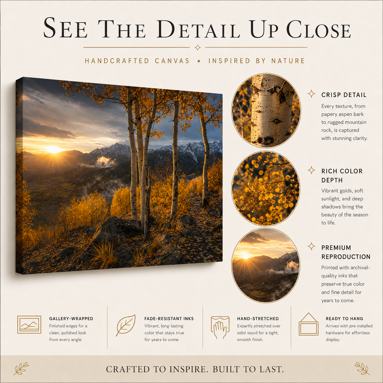 Fall Aspen Valley Expanse Canvas Print, Colorado Mountain Wall Art