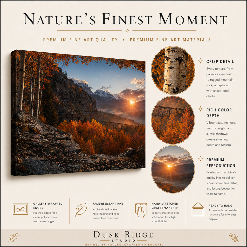 Fall Aspen Crimson Expanse Canvas Print, Colorado Mountain Wall Art