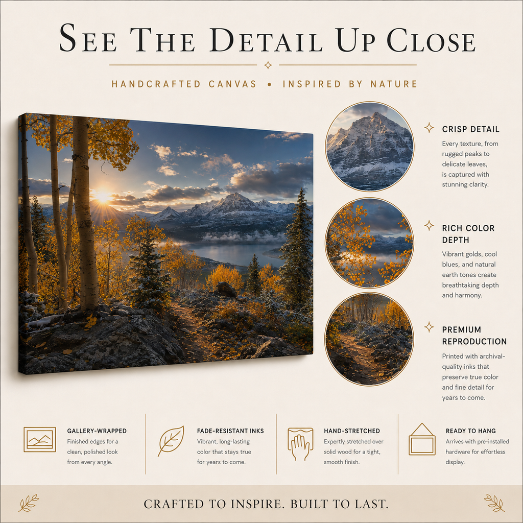 Fall Aspen Trailhead Expanse Canvas Print, Colorado Mountain Wall Art