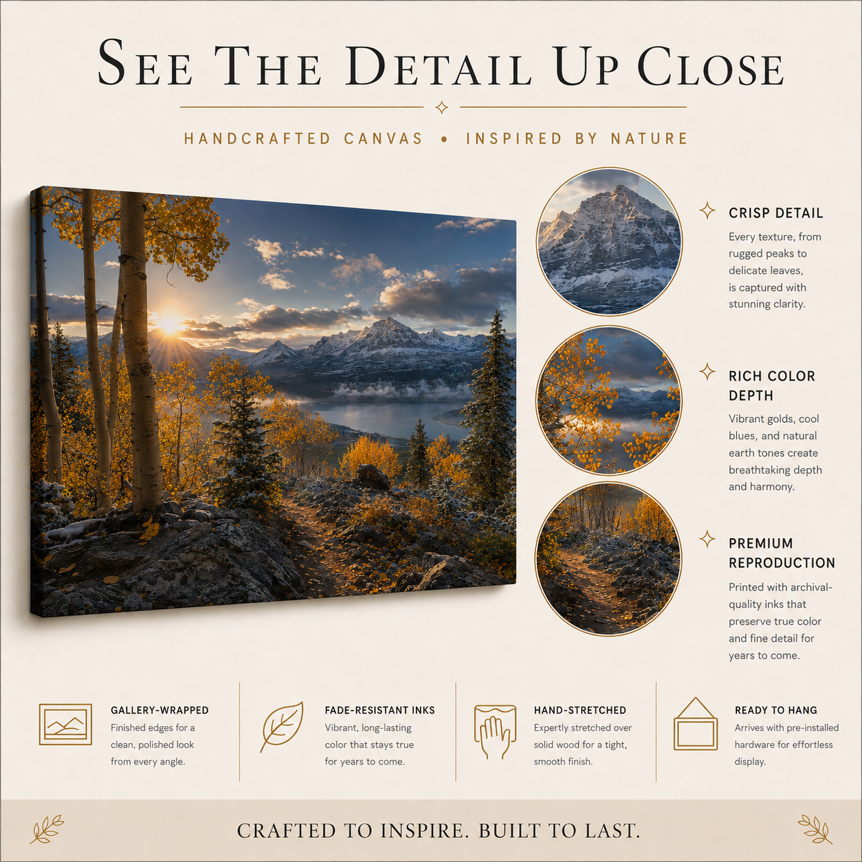 Fall Aspen Trailhead Expanse Canvas Print, Colorado Mountain Wall Art